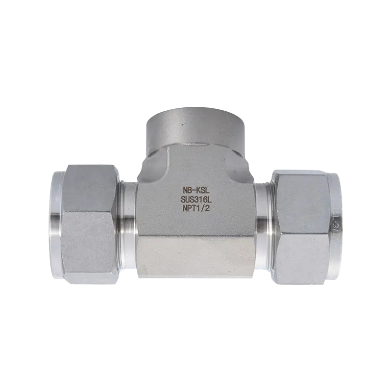 316L Stainless Steel Compression fitting internal thread branch tee